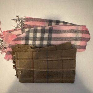 New Wool Scarf Lot Woolmark Pure New Wool + Royal Mile Lambswool Cashmere Plaid